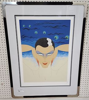 Framed Pencil sgnd Erte Seriograph Mystere 50/300 From Circle Gallery 32" X 24"