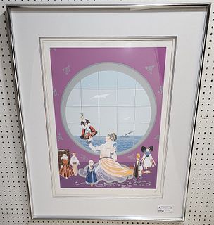 Framed Pencil Sgnd Seriograph Les Poupees 228/300 From Circle Gallery 27 1/2" X 20"