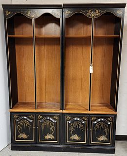 Pr Ethan Allen Maple + Ptd 2 Door Cabinets- No Shelves 6'8"H X 30"W Each  & one litho