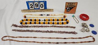 Lot Jewelry- Amber, Stone, Sterl 1.26 Ozt