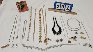 Lot Costume Jewelry- Some Sterl 
