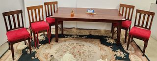 Harvest Table 30 1/2"H X 6'3"L X 36"W W/ 5 Chairs