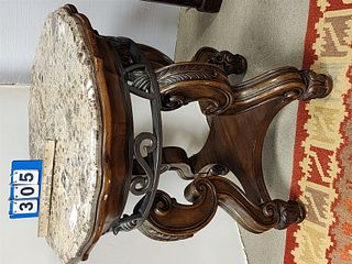 Marble Top Stand 31 1/2"H X 28" Diam