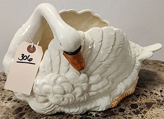 Japan Ceramic Swan Planter 