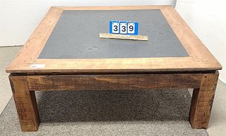 Wooden Coffee Table W/ Slate Top 16"H X 41 3/4"W X 47 1/4"D