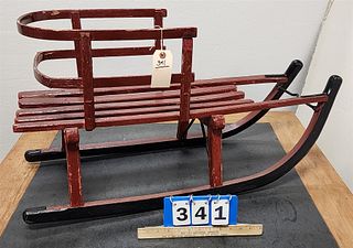19th C Red Child's Sled