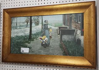 Framed Print Of Dutch Girl 12 1/2" X 23 1/2" 