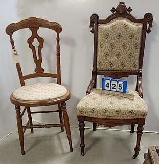Lot 2 Vict Walnut Side Chairs