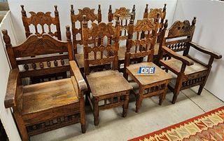 Set 8 Mexican Pine Chairs