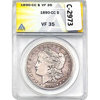 1890-CC Morgan Silver Dollar ANACS VF35