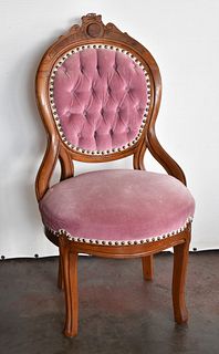 VICTORIAN TUFTED ROSE SIDE CHAIR