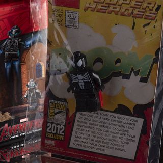 Lego Marvel Spider Man Mini Figura, SDCC, 2012.  Negro Simbiote.  Muy Raro.