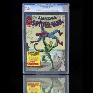 Amazing Spider-Man #20. Origin and 1st appearance of Scorpion (MacDonald "Mac" Gargan). Peter Parker/Spider-Man pin-up. Calf. 7.0