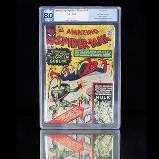 Amazing Spider -Man #14. 1st appearance of Green Goblin.  Calificación 8.0.  Editor Comics Marvel.  Número de certificado 501084838.