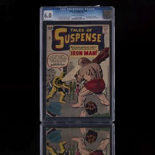 Tales of Suspense #40.  2nd appearance of Iron Man. Armor changes from grey to gold. Calificación 6.0. Editor Comics Marvel.