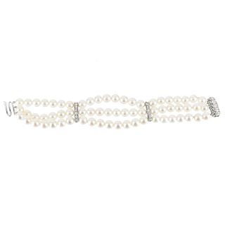 Pearl, Diamond and 12K Bracelet