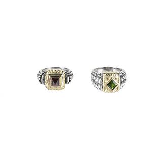 Tourmaline, 14K and Sterling Rings