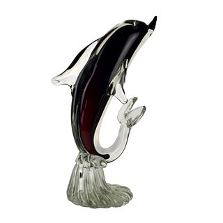 Murano Glass Dolphin Figurine.