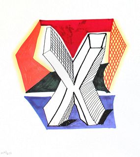 David Hockney - Letter X from "Hockney