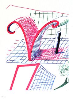 David Hockney - Letter V from "Hockney