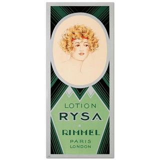 RE Society, "Rimmel-Lotion Rysa" Hand Pulled Lithograph. Includes Letter of Authenticity.
