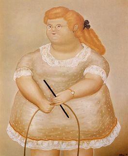 Fernando Botero (after) - Girl with a Hoop