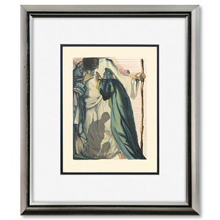 Salvador Dali- Original Color Woodcut on B.F.K. Rives Paper "Purgatory 14"