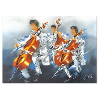 Victor Spahn, "Cellists Trio" hand signed limited edition lithograph with Certificate of Authenticity.