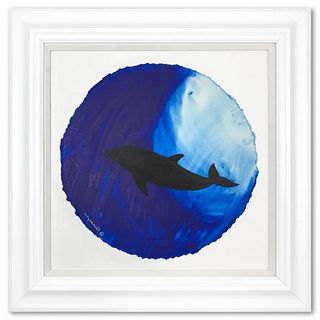 Wyland, "Dolphin World" Framed, Hand Signed Original Painting with Letter of Authenticity.