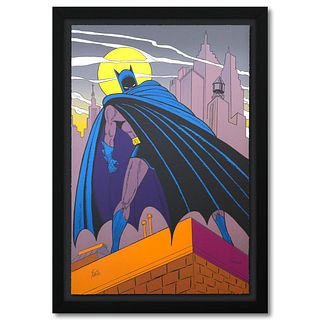 Bob Kane (1915-1998)- Original Lithograph "Batman Over Gotham"