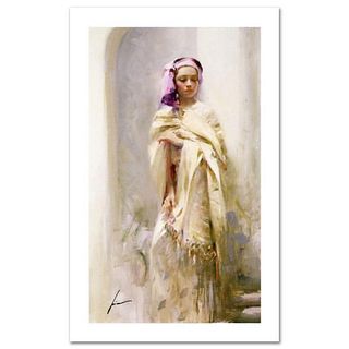 Pino (1939-2010), "The Silk Shawl" Limited Edition on Canvas, Numbered and Hand Signed with Certificate of Authenticity.