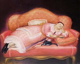 Fernando Botero (after) - Melancholic Transvestite