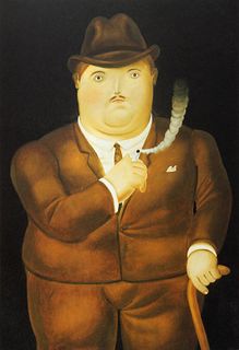 Fernando Botero (after) - Man Smoking