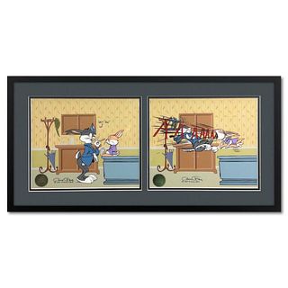 Chuck Jones (1912-2002), "Bugs Doctor: Say Ah!" Framed Limited Edition Sericel Diptych with Hand Painted Color, Numbered and Hand Signed with Certific