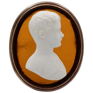 Vintage 14K Yellow Gold Cameo Brooch