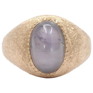 Vintage Men's 14K Yellow Handmade Star Sapphire Ring