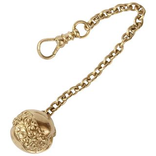 Victorian Gold Ball Watch Fob Charm Pendant