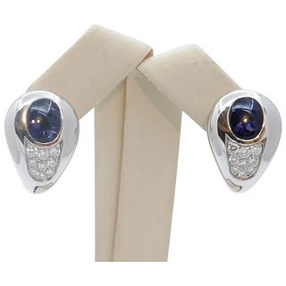 Mauboussin Vintage 18K White Gold Amethyst Diamonds Earrings