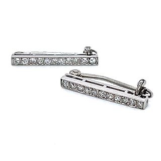 CARTIER Art Deco Platinum Diamond Lingerie Clips