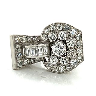 Art Deco Platinum 5.00 Ct. Diamond Cocktail Ring