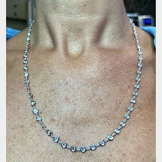 18K White Gold 11.50 Ct. Diamond by the Yard Necklace
