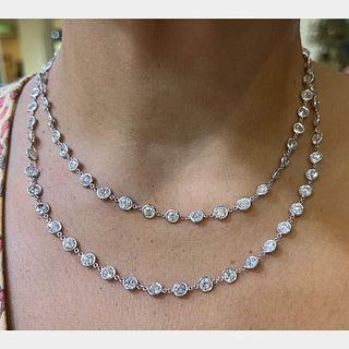 Platinum 33.75 Ct. Diamond by the Yard Necklace