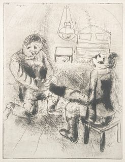 Marc Chagall - Petrouchka Retires Les Bottles