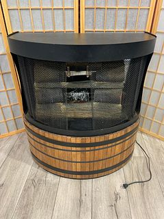 Vintage Modern Black Wooden Free Standing Indoor Fireplace Heater