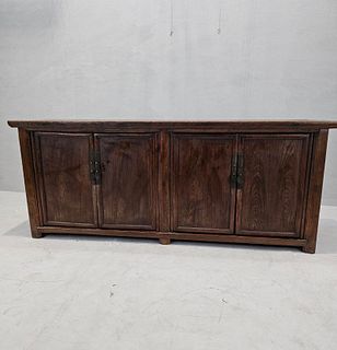 Antique Shanxi Province Elm and Brown Lacquer Sideboard