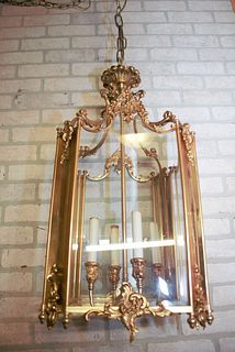 Vintage French DorÃ© Gilt Bronze Louis XV Style Foyer Lantern