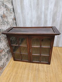 Antique Thai British Colonial Teak and Glass Display Cabinet/Bookcase