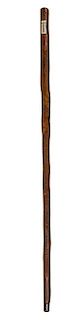 312.  Physicians Folk-Art Cane – Ca. 1870 – A masterpiece of folk-art carving, the cane has a caduceus carved in bone inl
