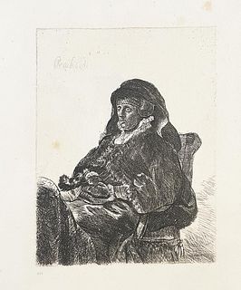 Rembrandt van Rijn (after) - Artist's Mother in Widow's Dress and Black Gloves