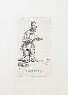 Rembrandt van Rijn (After) - A Jew with High Cap